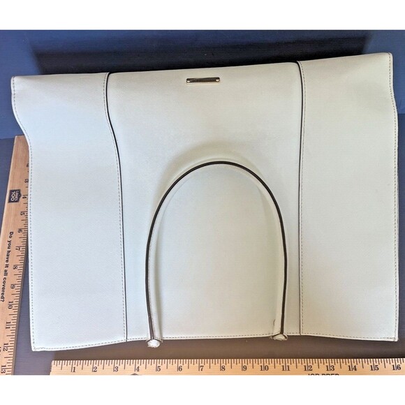 REBECCA MINKOFF M A B Blue Leather Large Tote Shoulder Bag Purse Satchel Tassel - Picture 14 of 15